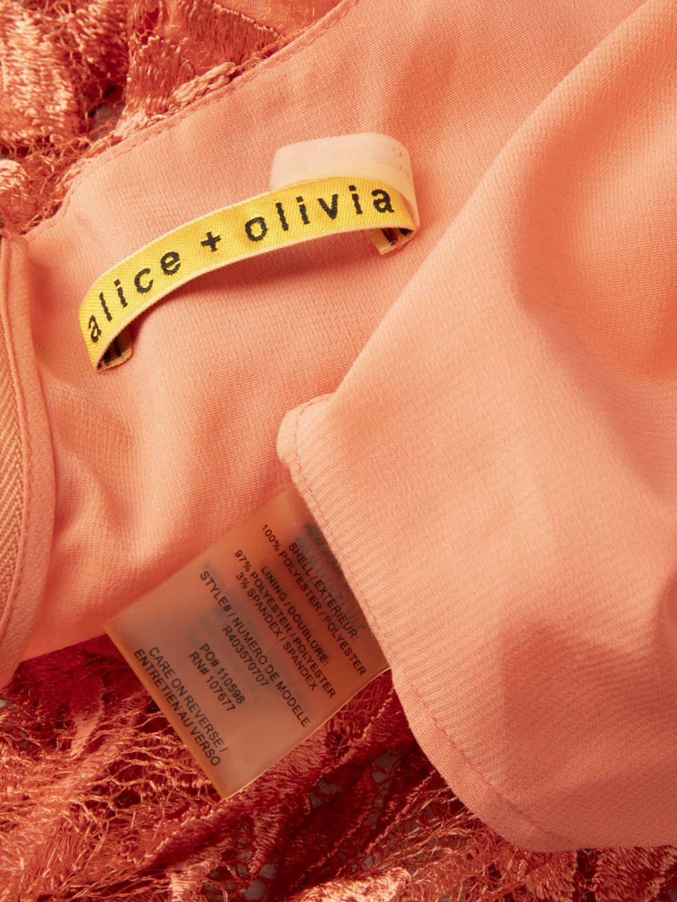 Alice + Olivia Orange Floral Mesh Dress Size XS / US 0-2 / IT 36-38 - 4 Thumbnail
