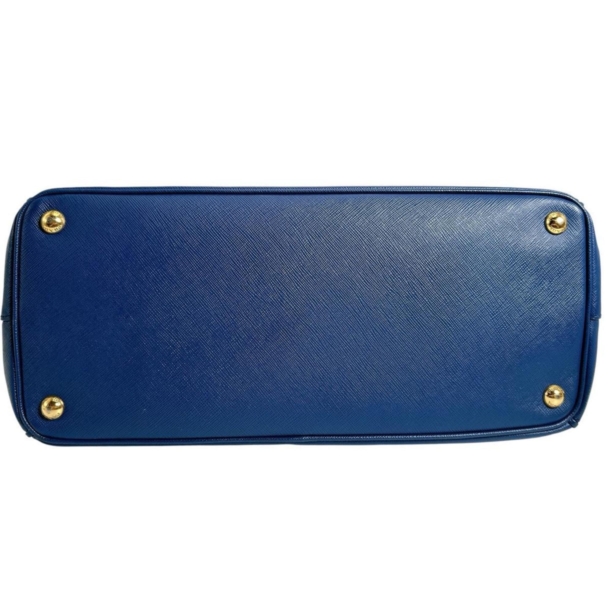 Prada Prada Sapphiano Galleria Leather Handbag Shoulder Bag 1BA786 Blue Size ONE SIZE - 6 Thumbnail