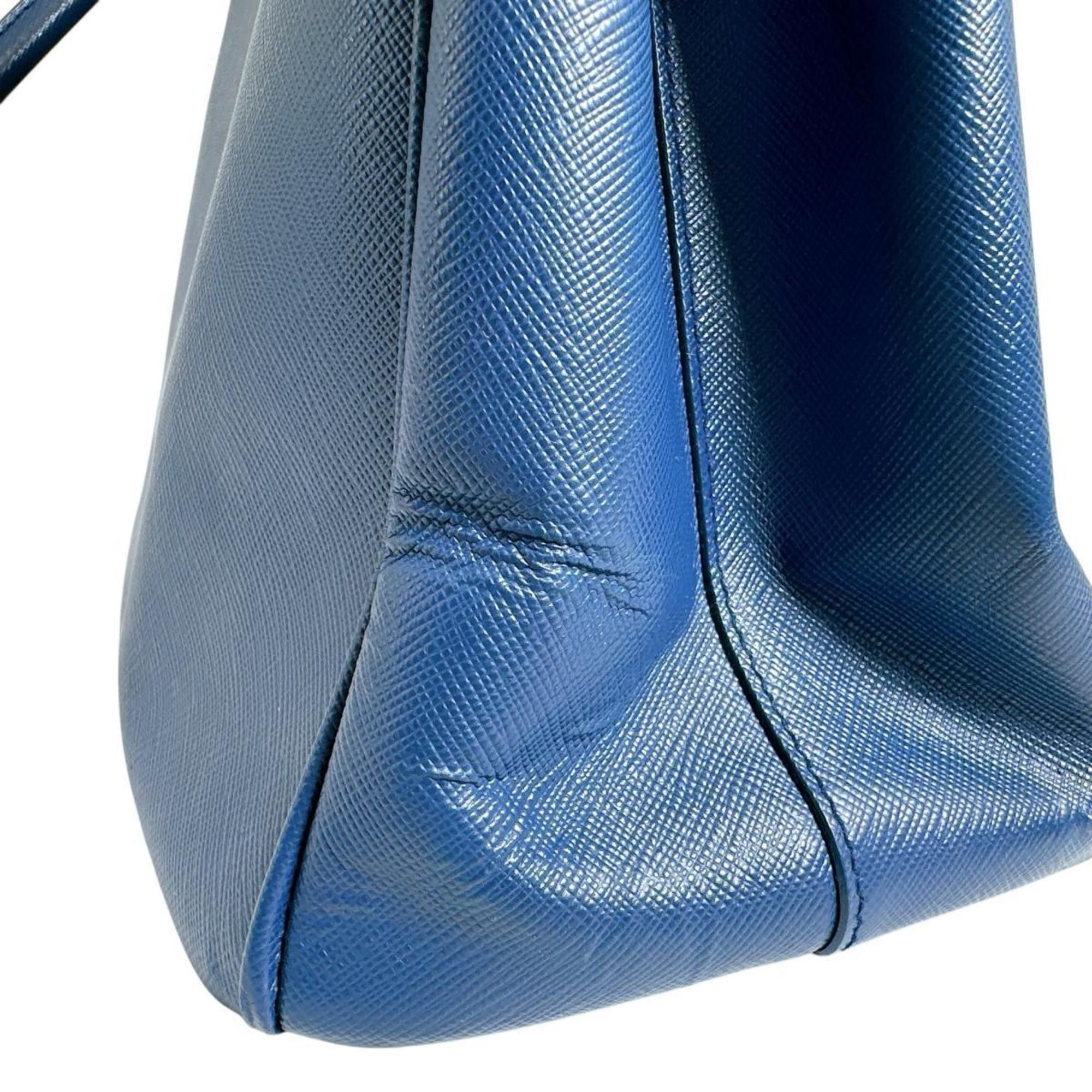 Prada Prada Sapphiano Galleria Leather Handbag Shoulder Bag 1BA786 Blue Size ONE SIZE - 13 Thumbnail