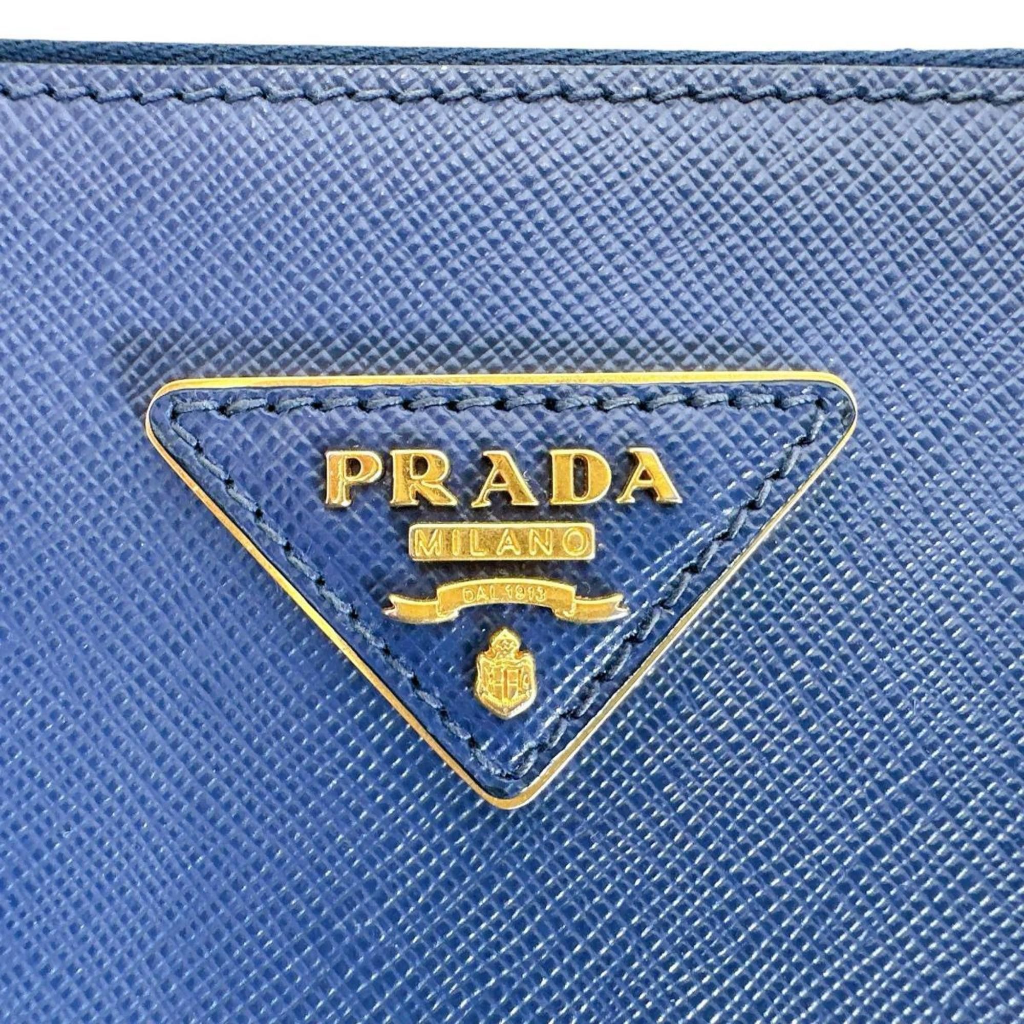 Prada Prada Sapphiano Galleria Leather Handbag Shoulder Bag 1BA786 Blue Size ONE SIZE - 10 Thumbnail