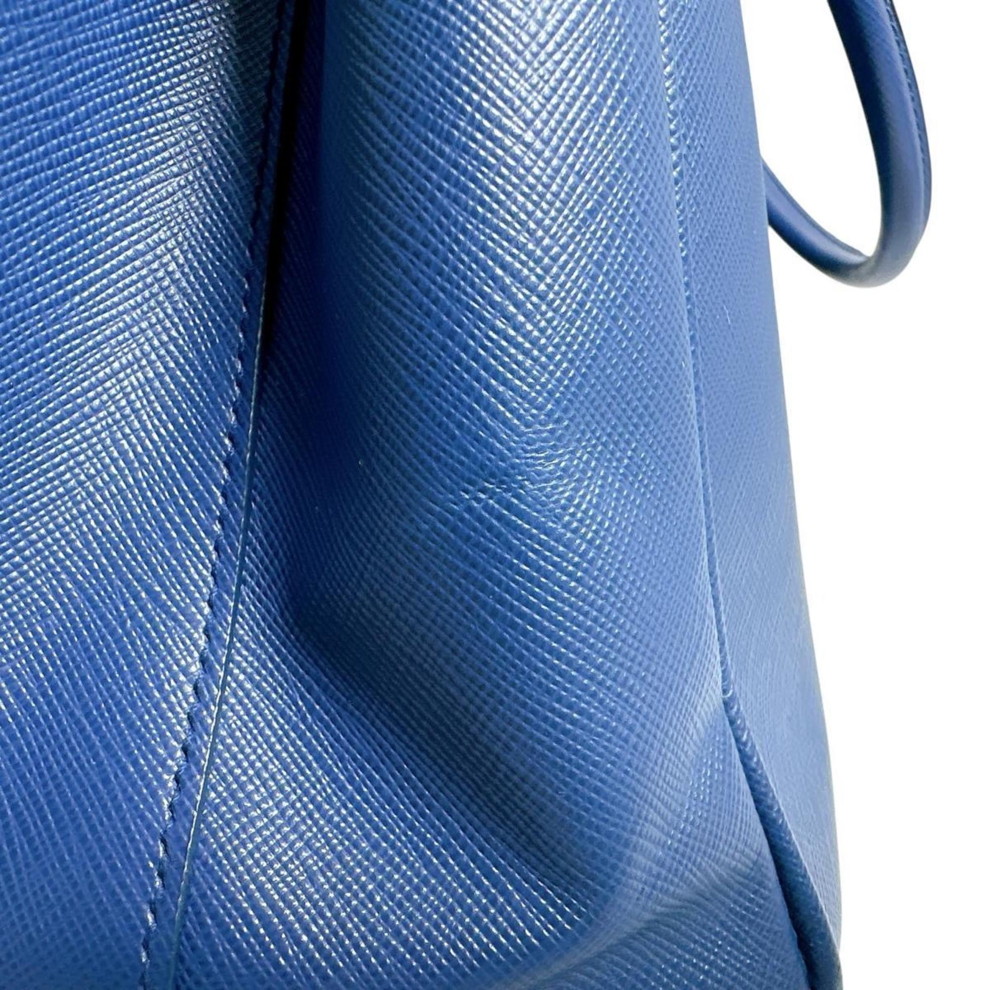 Prada Prada Sapphiano Galleria Leather Handbag Shoulder Bag 1BA786 Blue Size ONE SIZE - 14 Thumbnail
