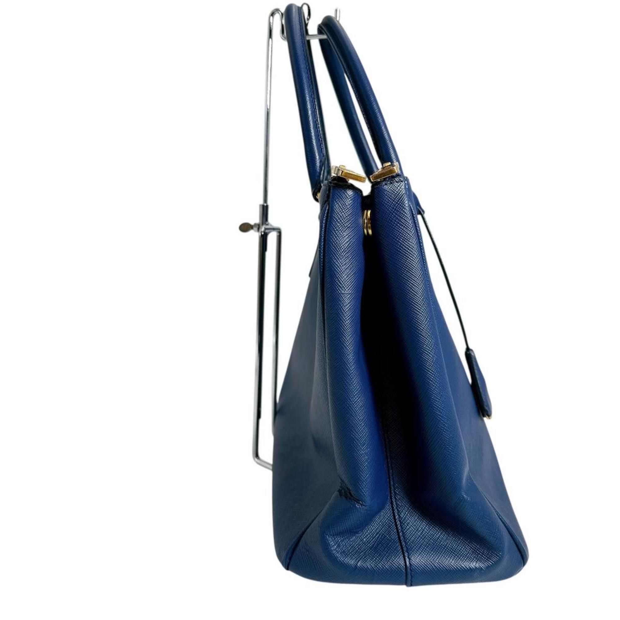 Prada Prada Sapphiano Galleria Leather Handbag Shoulder Bag 1BA786 Blue Size ONE SIZE - 4 Thumbnail