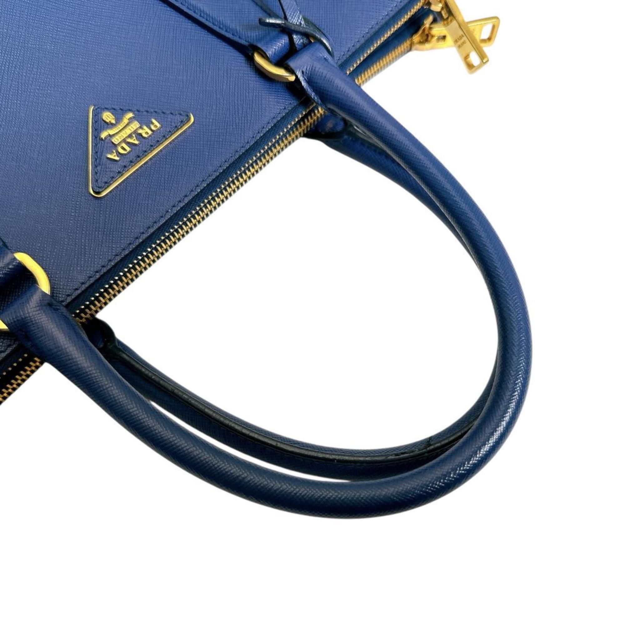 Prada Prada Sapphiano Galleria Leather Handbag Shoulder Bag 1BA786 Blue Size ONE SIZE - 9 Thumbnail