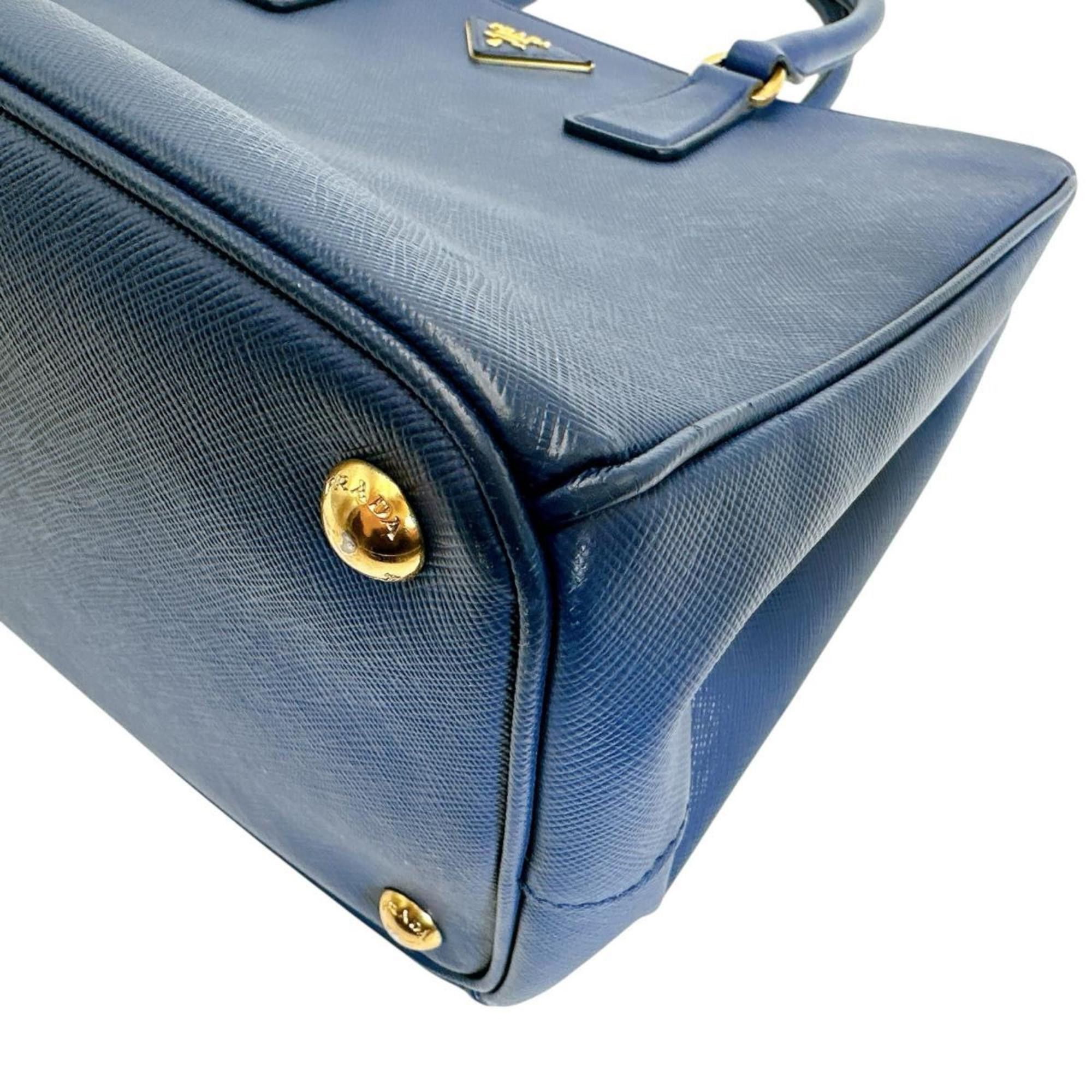Prada Prada Sapphiano Galleria Leather Handbag Shoulder Bag 1BA786 Blue Size ONE SIZE - 7 Thumbnail