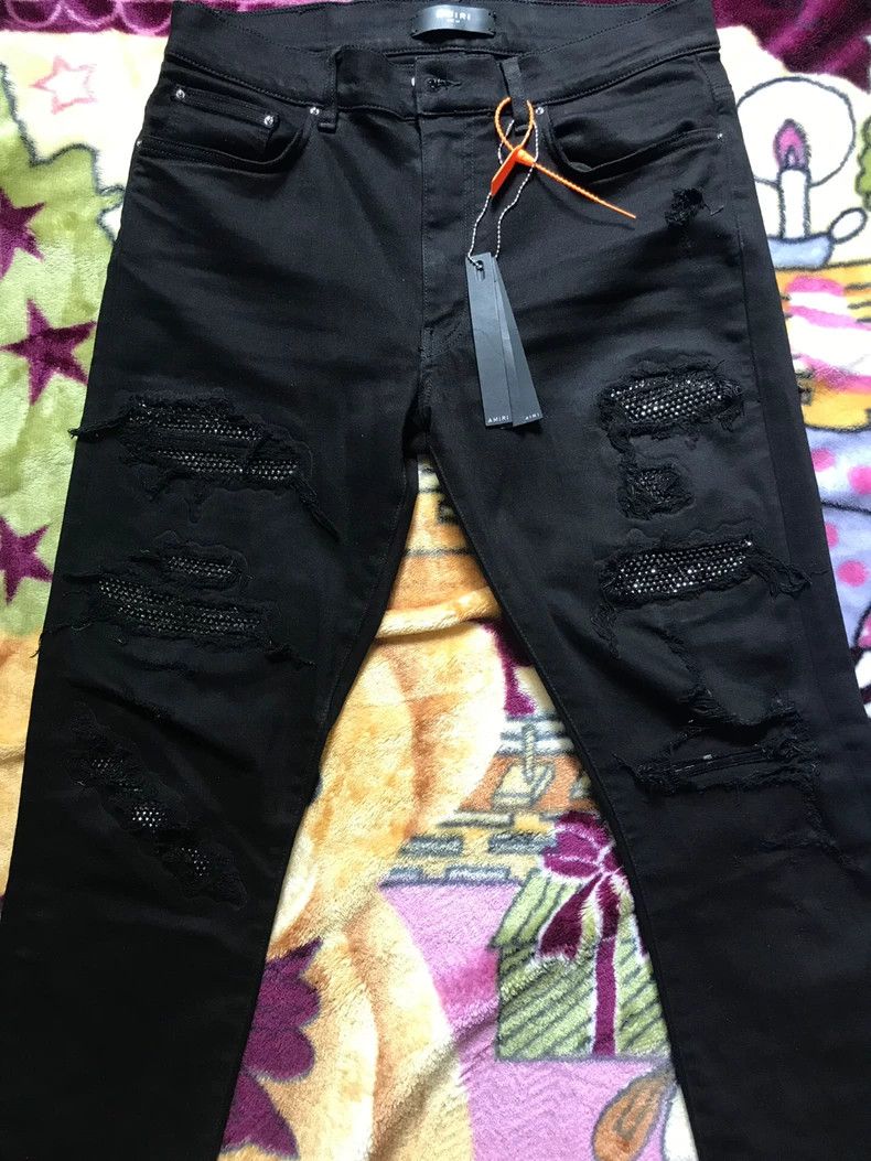 Amiri AMIRI 18AW Black Diamond Distressed Jeans - dmc Size US 34 / EU 50 - 2 Thumbnail