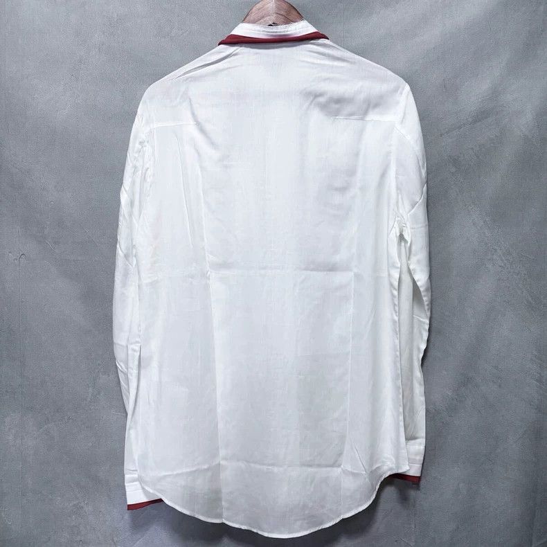 Yohji Yamamoto Yohji Yamamoto Red Trim White Silk Shirt - dmc Size US M / EU 48-50 / 2 - 4 Thumbnail