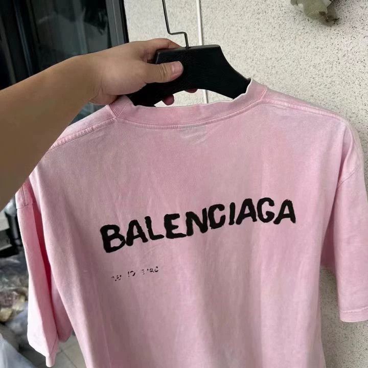 Balenciaga Balenciaga Pink Graffiti Print Short Sleeve Tee - dmc Size US M / EU 48-50 / 2 - 5 Thumbnail