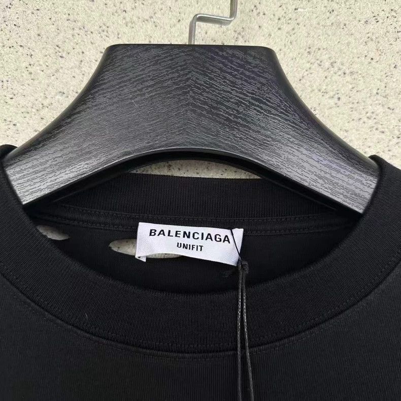 Balenciaga Balenciaga Black Distressed Short Sleeve Tee - dmc Size US S / EU 44-46 / 1 - 2 Thumbnail