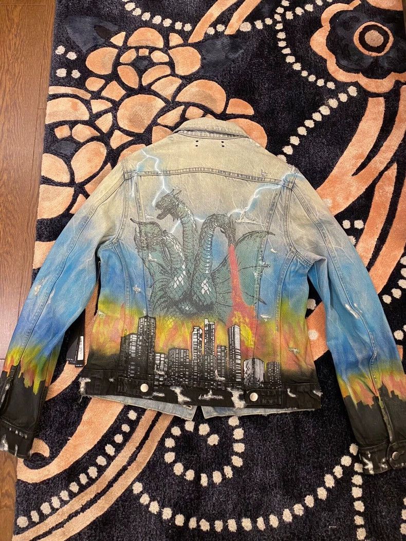 Amiri Amiri Three-Headed Dragon Denim Jacket - dmc Size US M / EU 48-50 / 2 - 2 Thumbnail