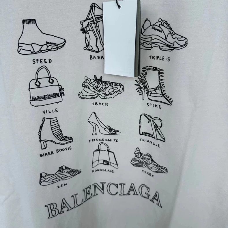 Balenciaga Balenciaga Beige Shoes Print Short Sleeve Tee - dmc Size US XS / EU 42 / 0 - 3 Thumbnail