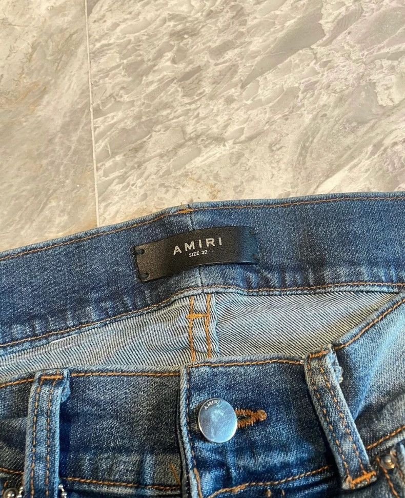 Amiri AMIRI OG Patch Distressed Denim Jeans - dmc Size US 32 / EU 48 - 2 Thumbnail