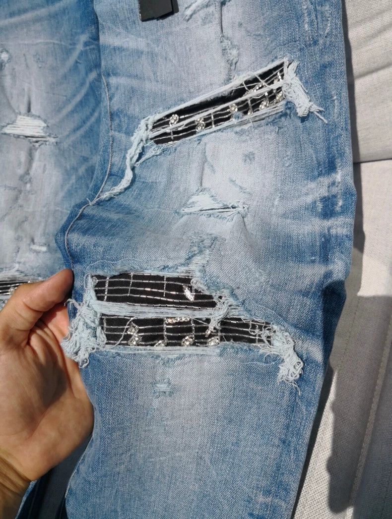 Amiri AMIRI Note Patch Distressed Jeans - dmc Size US 32 / EU 48 - 2 Thumbnail