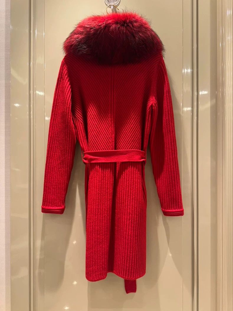 Versace Versace Red Fox Fur Trim Knit Coat - dmc Size US M / EU 48-50 / 2 - 2 Thumbnail
