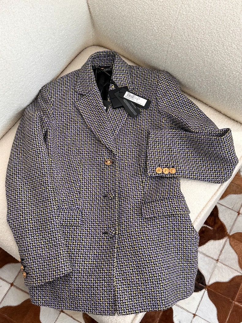 Versace Versace Tweed Woven Blazer - dmc Size US M / EU 48-50 / 2 - 4 Thumbnail