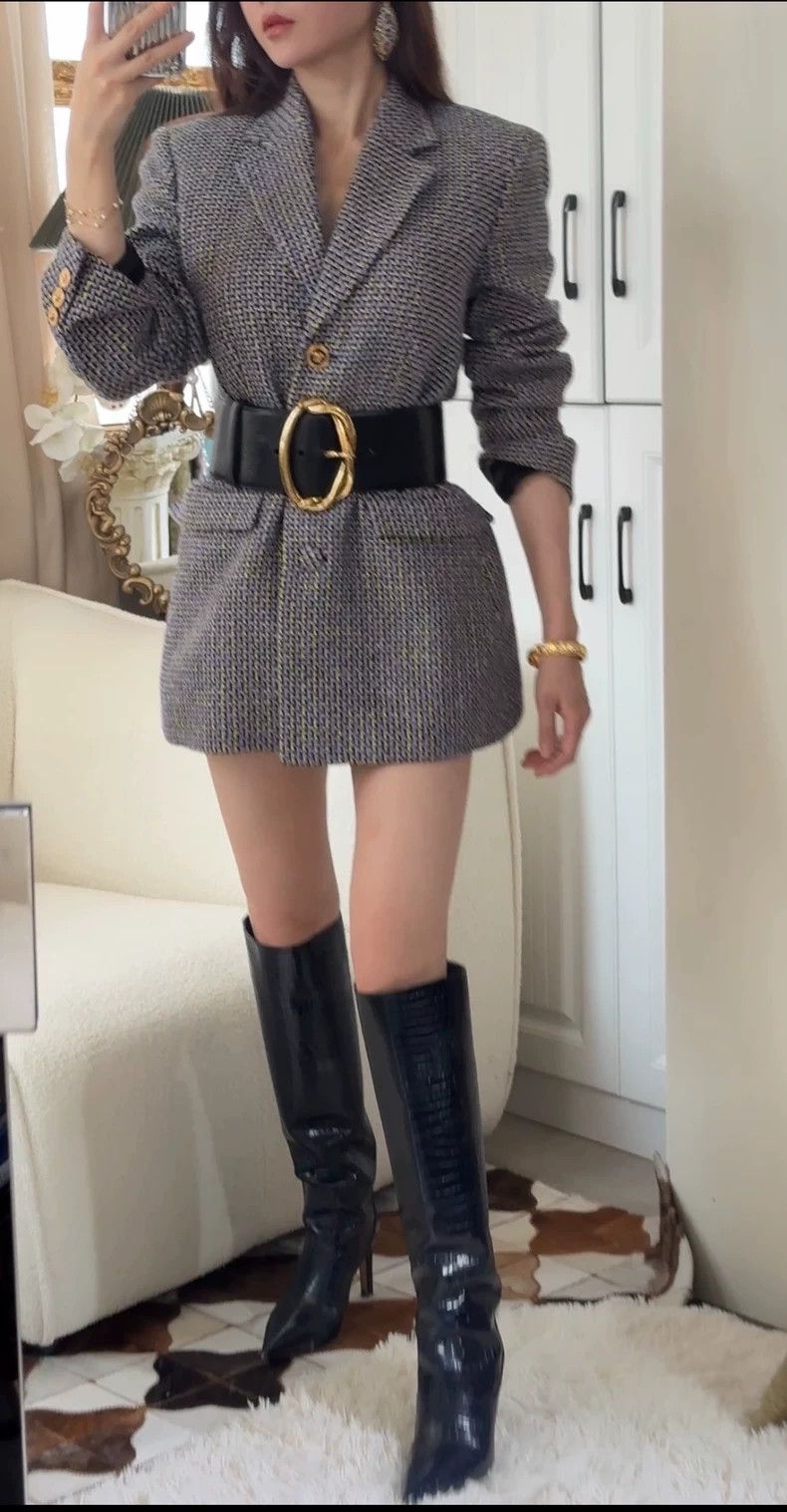 Versace Versace Tweed Woven Blazer - dmc Size US M / EU 48-50 / 2 - 6 Thumbnail