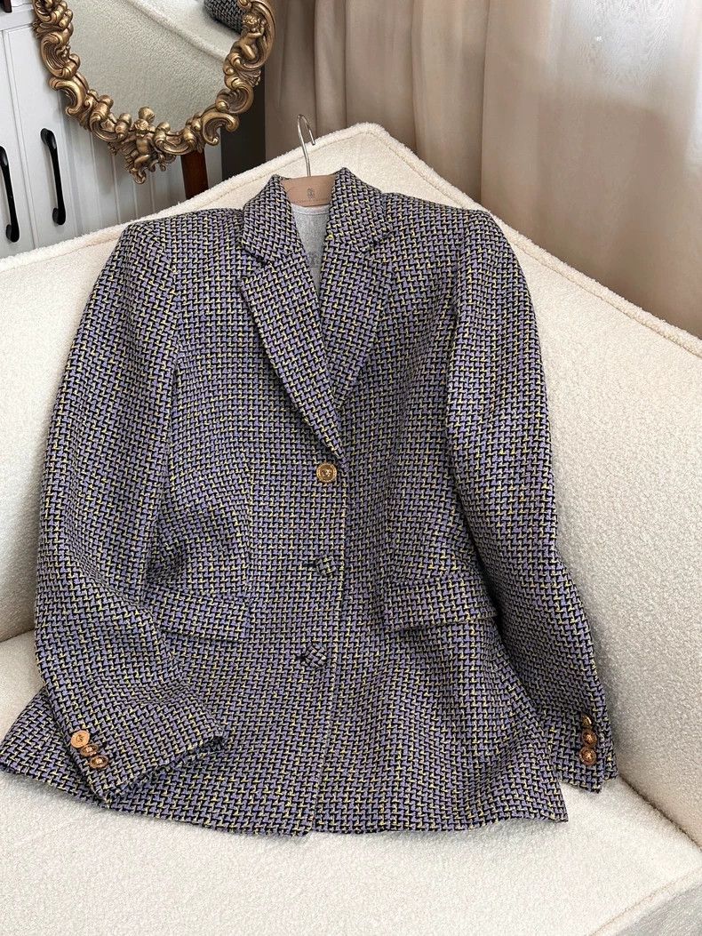 Versace Versace Tweed Woven Blazer - dmc Size US M / EU 48-50 / 2 - 5 Thumbnail