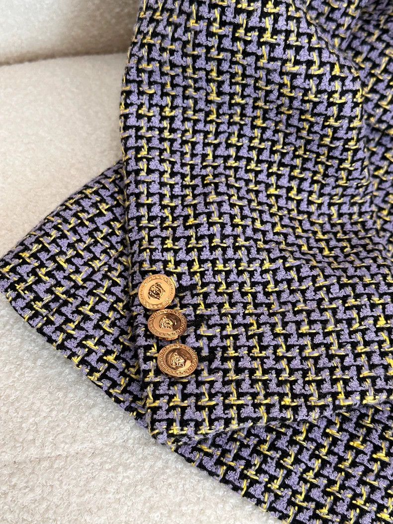 Versace Versace Tweed Woven Blazer - dmc Size US M / EU 48-50 / 2 - 3 Thumbnail
