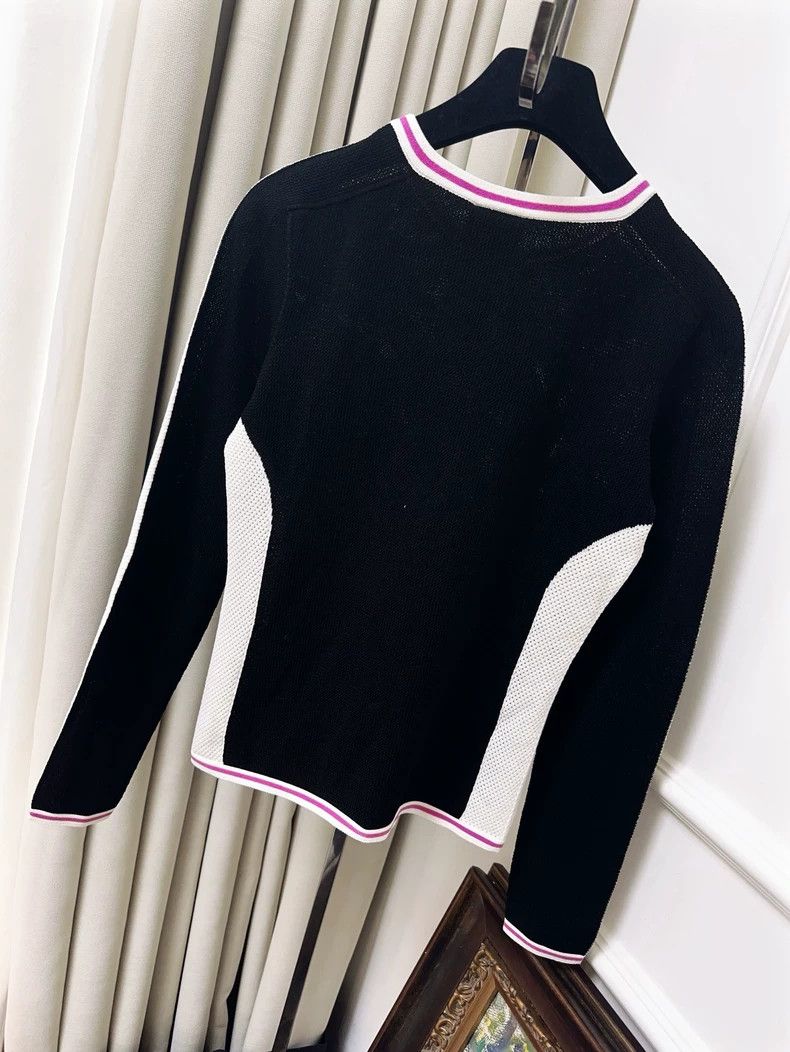 Chanel Chanel Black Knit Long Sleeve Top - dmc Size US M / EU 48-50 / 2 - 2 Thumbnail