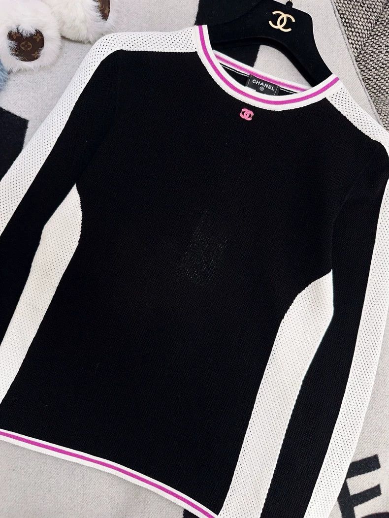 Chanel Chanel Black Knit Long Sleeve Top - dmc Size US M / EU 48-50 / 2 - 6 Thumbnail