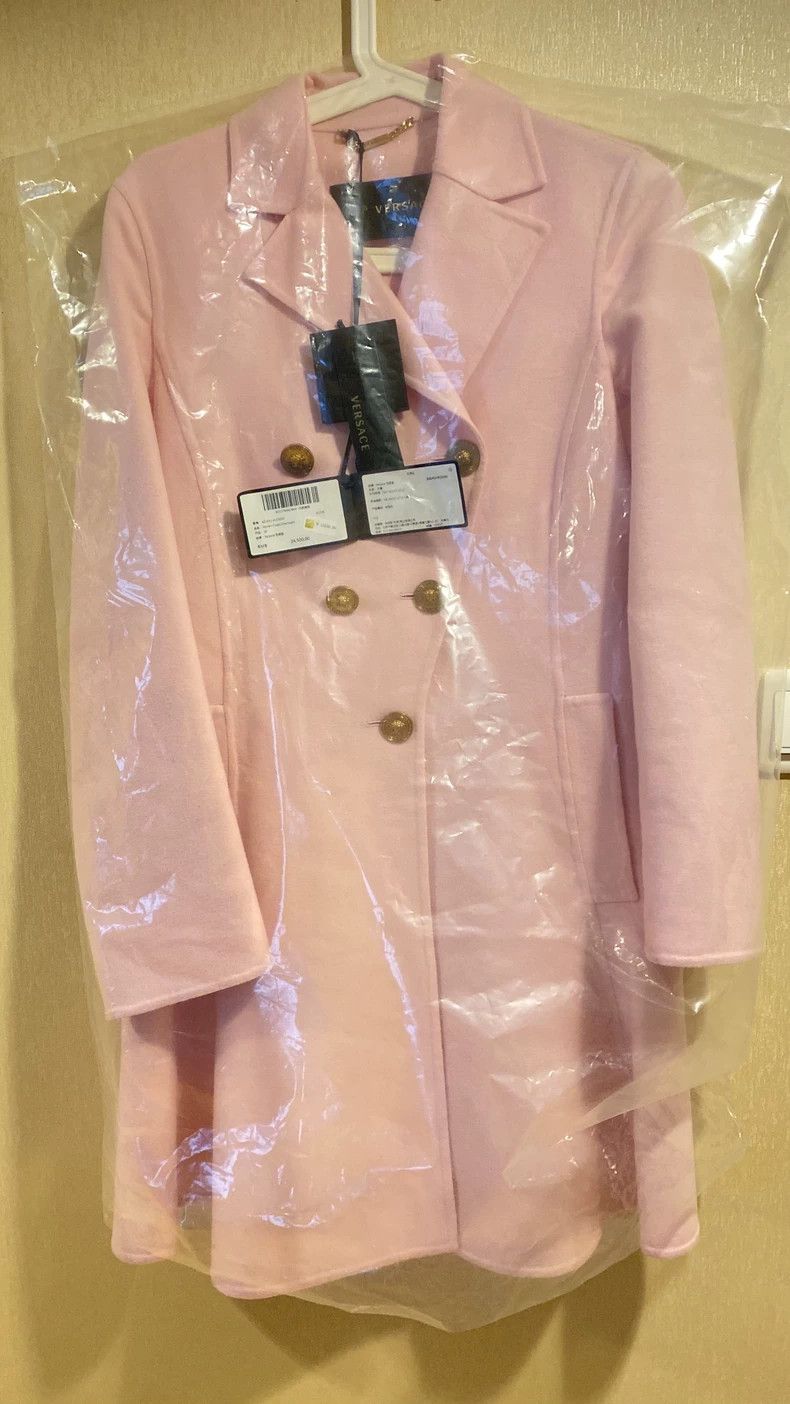 Versace VERSACE Pink Wool Coat with Medusa Buttons - dmc Size US S / EU 44-46 / 1 - 2 Thumbnail