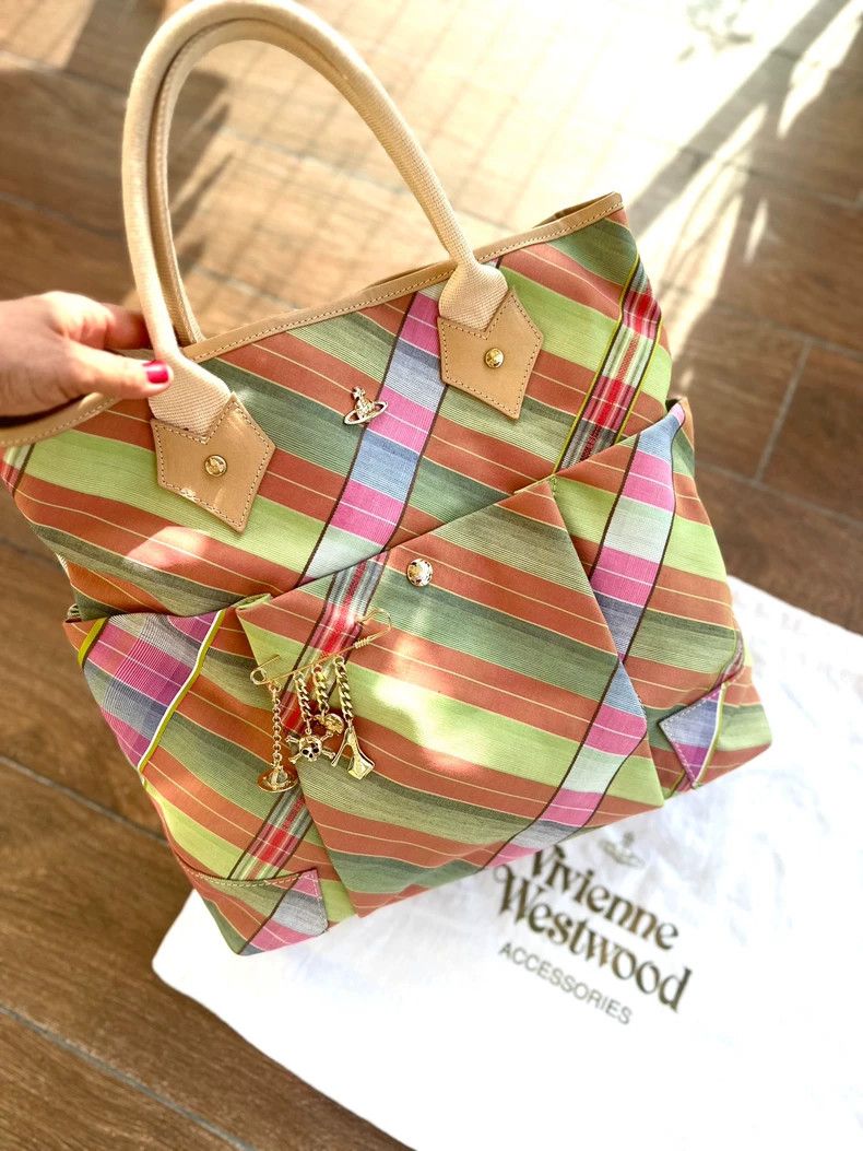 Vivienne Westwood Vivienne Westwood Plaid Tote Bag with Brooch - dmc Size ONE SIZE - 4 Thumbnail