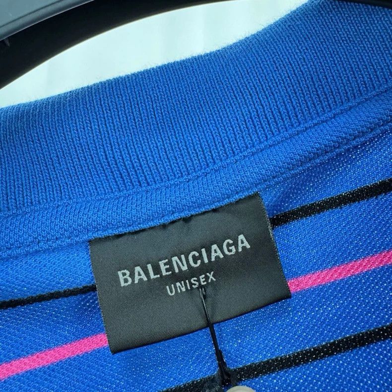 Balenciaga Balenciaga Striped Embroidered Wheat Ear Polo Short Sleeve - dmc Size US M / EU 48-50 / 2 - 6 Thumbnail