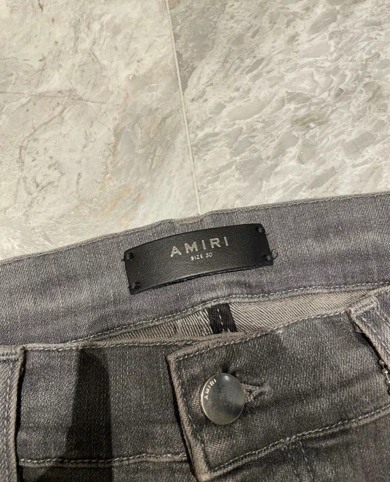 Amiri AMIRI Distressed Suede Patch Jeans - dmc Size US 30 / EU 46 - 2 Thumbnail