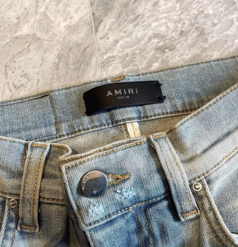 Amiri AMIRI Classic Blue Ripped Track Jeans - dmc Size US 29 - 2 Thumbnail