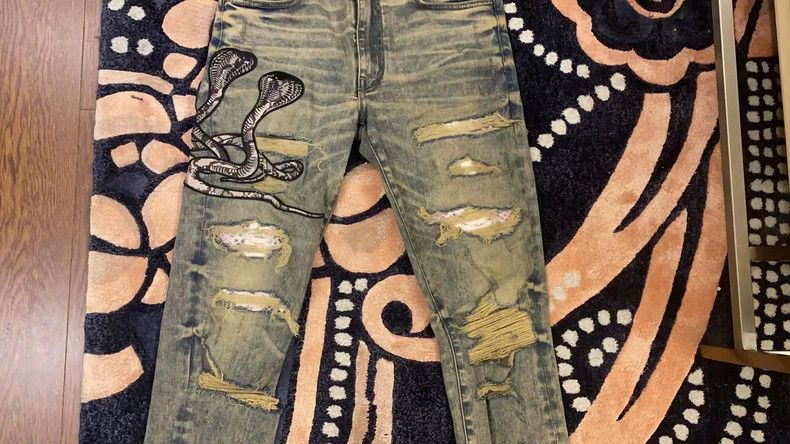 Amiri AMIRI 18Q Embroidered Patchwork Jeans - dmc Size US 32 / EU 48 - 3 Thumbnail