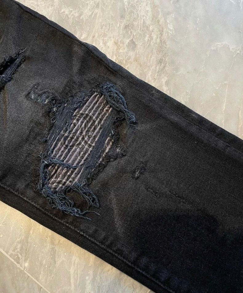 Amiri AMIRI MX1 Black Purple Patchwork Jeans - dmc Size US 32 / EU 48 - 2 Thumbnail