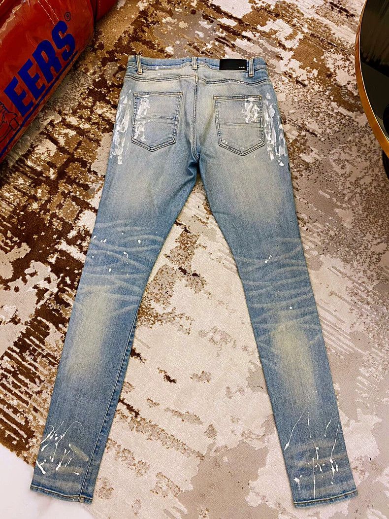 Amiri AMIRI 17 Blue Paint Splatter Jeans - dmc Size US 34 / EU 50 - 3 Thumbnail