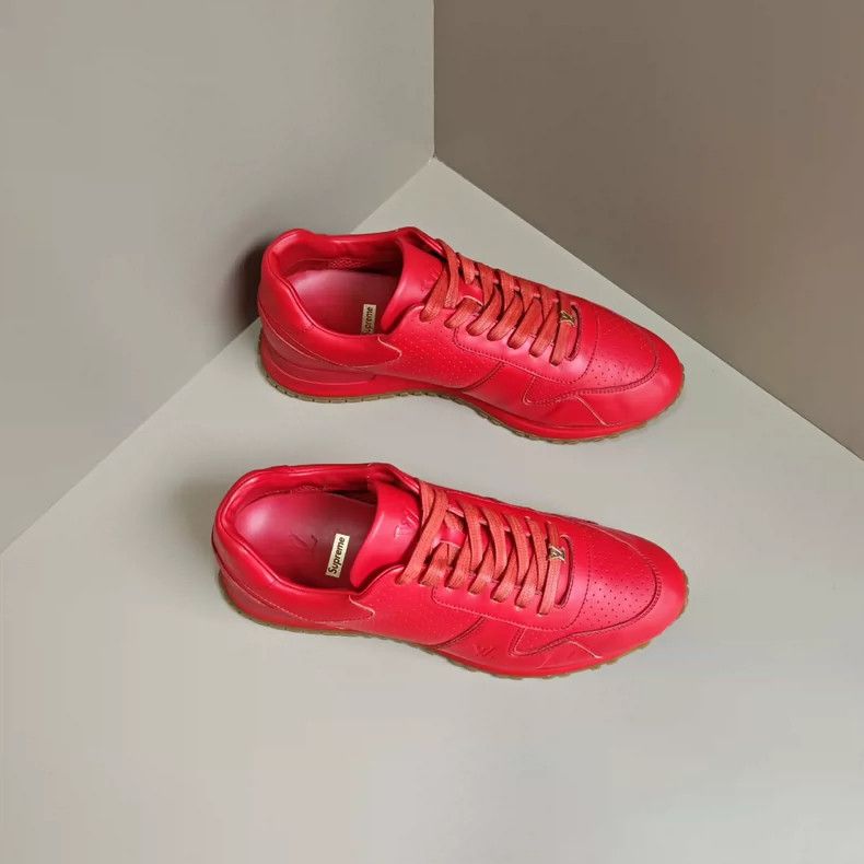 Louis Vuitton LV x Supreme Run Away Leather Sneakers - dmc Size US 7.5 / EU 40-41 - 4 Thumbnail