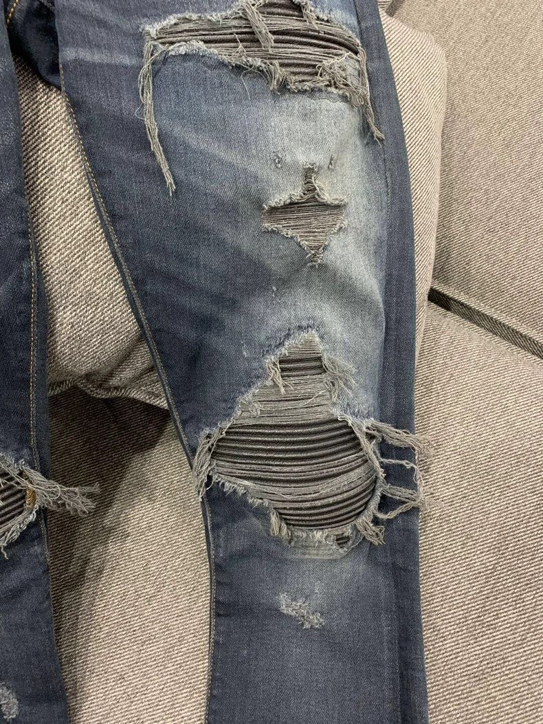 Amiri AMIRI MX1 Distressed Blue Denim Jeans - dmc Size US 28 / EU 44 - 2 Thumbnail