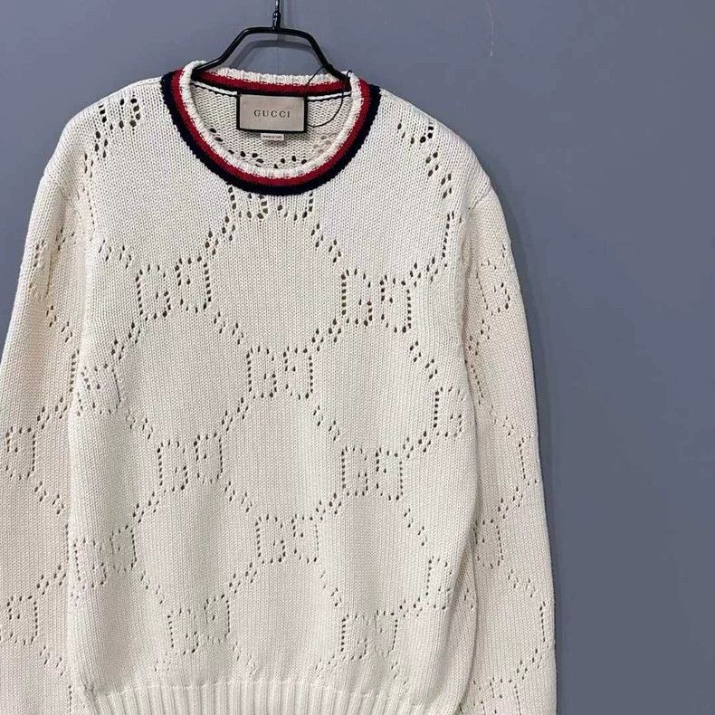 Gucci GUCCI Hollow Pattern Knit Sweater - dmc Size US L / EU 52-54 / 3 - 2 Thumbnail