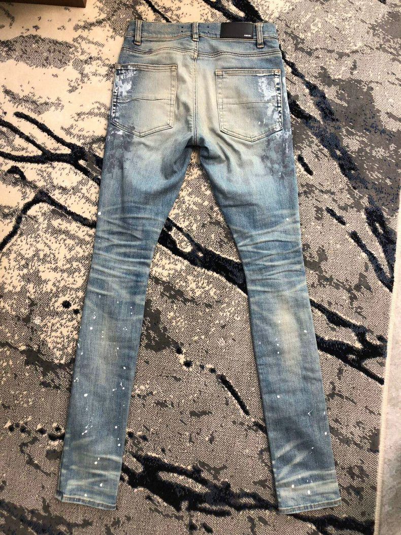 Amiri AMIRI Yellow Mud Splatter Blue Diamond Jeans - dmc Size US 29 - 2 Thumbnail