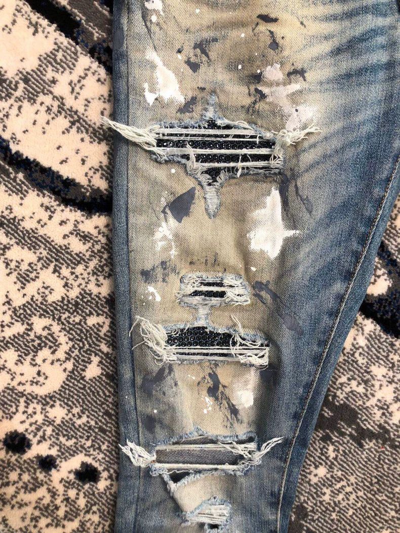 Amiri AMIRI Yellow Mud Splatter Blue Diamond Jeans - dmc Size US 29 - 5 Thumbnail