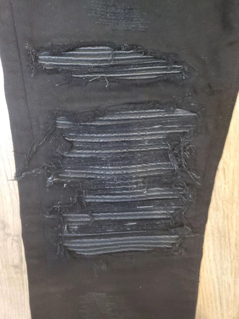 Amiri Amiri 16ss OG Black Leather Patch Jeans - dmc Size US 32 / EU 48 - 3 Thumbnail