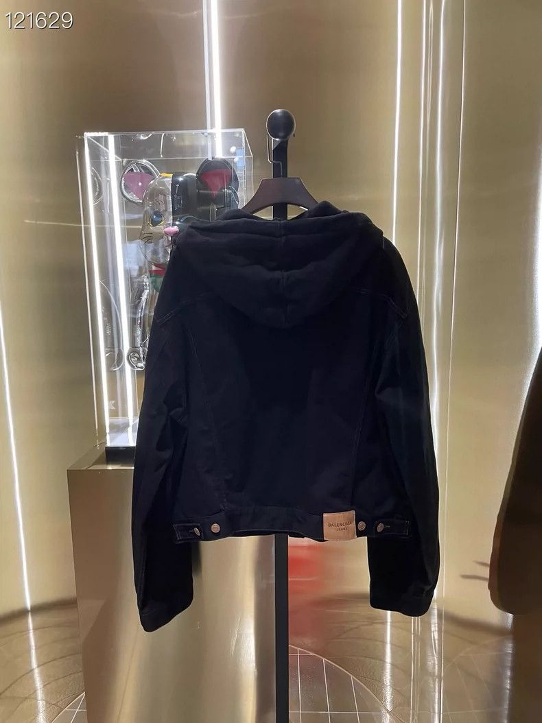 Balenciaga Balenciaga Black Hooded Denim Jacket - dmc Size US M / EU 48-50 / 2 - 2 Thumbnail