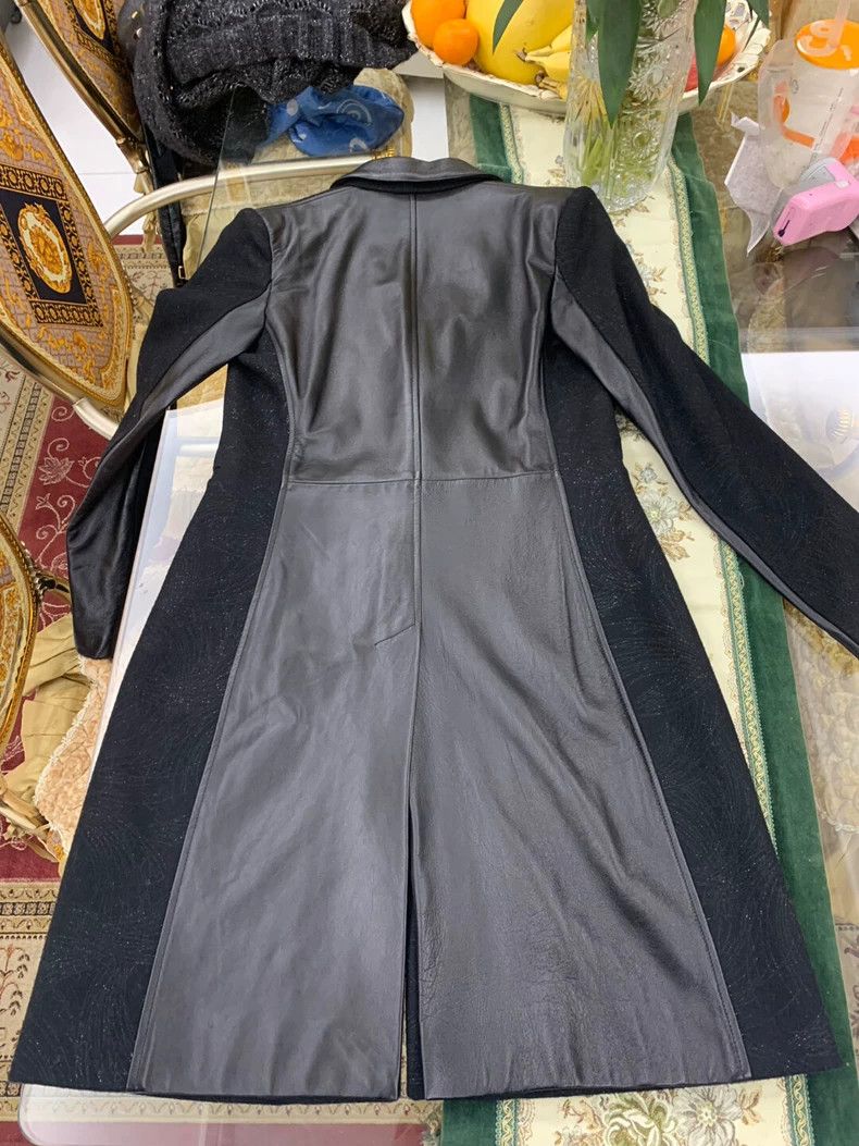 Versace Versace Wool Leather Trim Long Coat - dmc Size US M / EU 48-50 / 2 - 4 Thumbnail