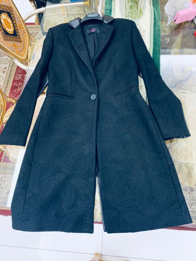 Versace Versace Wool Leather Trim Long Coat - dmc Size US M / EU 48-50 / 2 - 3 Thumbnail