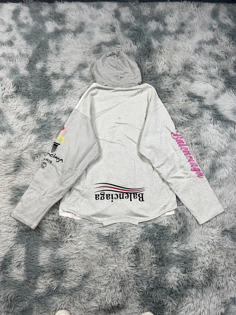 Balenciaga Balenciaga Distressed White Hoodie - dmc Size US M / EU 48-50 / 2 - 2 Thumbnail