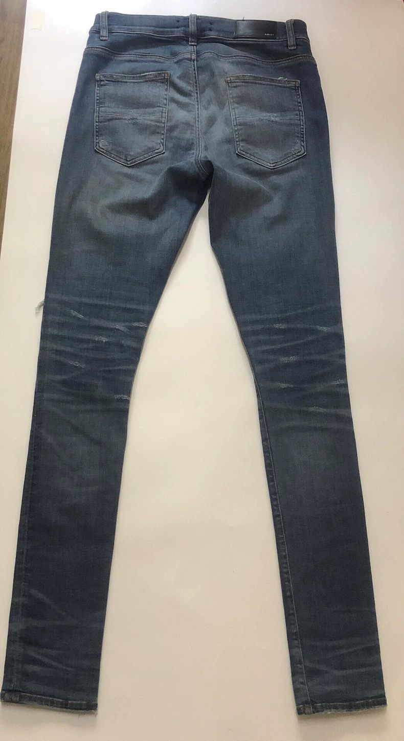 Amiri AMIRI 16AW MX1 Blue Leather Patch Jeans - dmc Size US 32 / EU 48 - 2 Thumbnail
