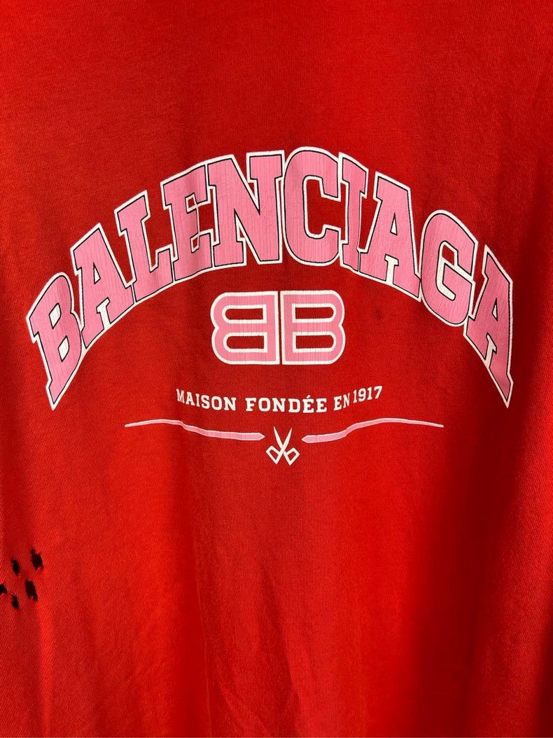 Balenciaga Balenciaga Distressed Scissors Double B Longsleeve - dmc Size US M / EU 48-50 / 2 - 3 Thumbnail