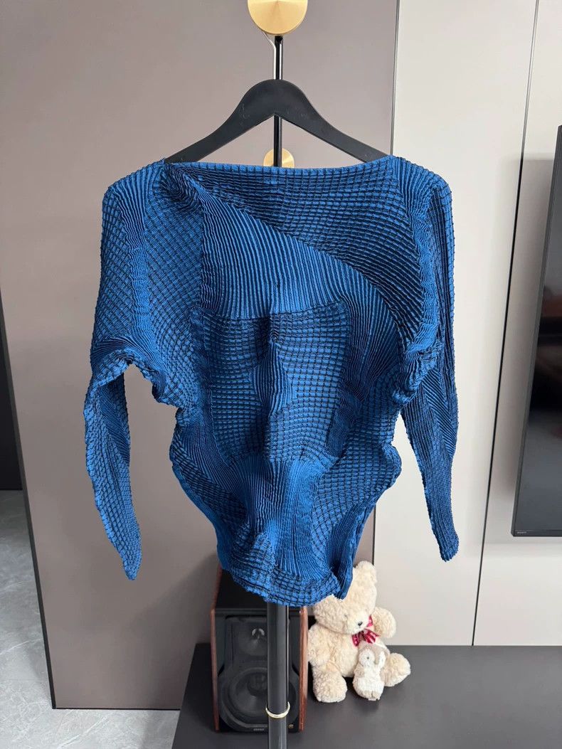 Issey Miyake Issey Miyake Blue Pleated Top Skirt Set - dmc Size US M / EU 48-50 / 2 - 3 Thumbnail