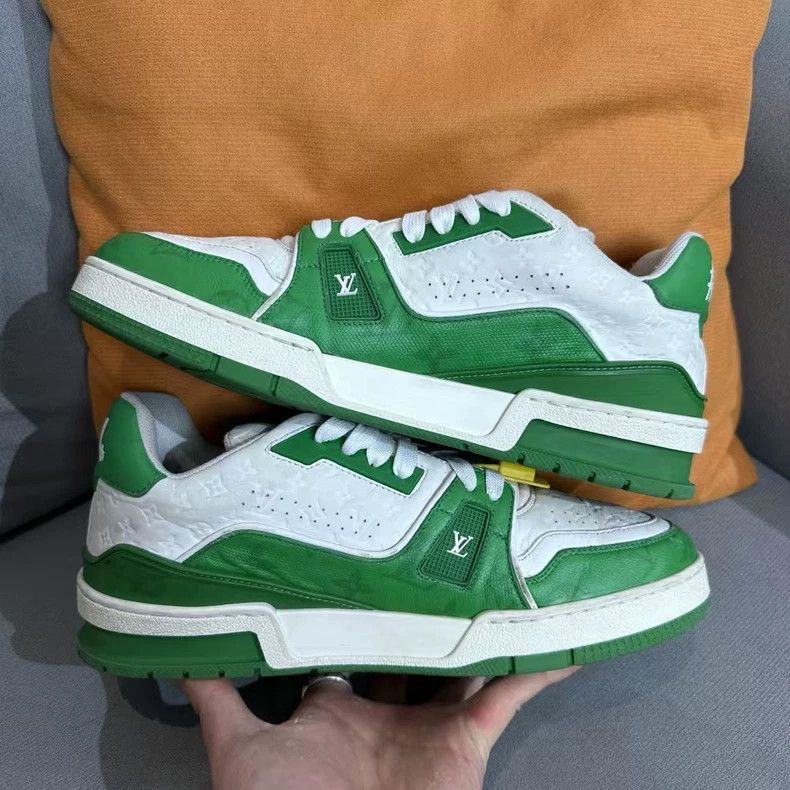 Louis Vuitton Louis Vuitton LV Trainer White Green Sneakers - dmc Size US 6 / EU 39 - 4 Thumbnail