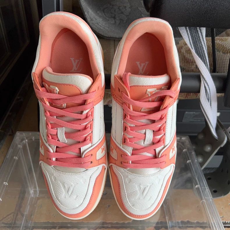 Louis Vuitton Louis Vuitton Trainer Peach Pink Sneakers - dmc Size US 10.5 / EU 43-44 - 7 Thumbnail