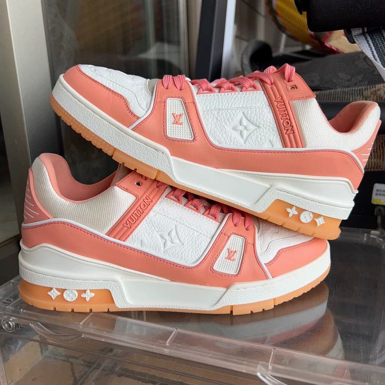 Louis Vuitton Louis Vuitton Trainer Peach Pink Sneakers - dmc Size US 10.5 / EU 43-44 - 5 Thumbnail