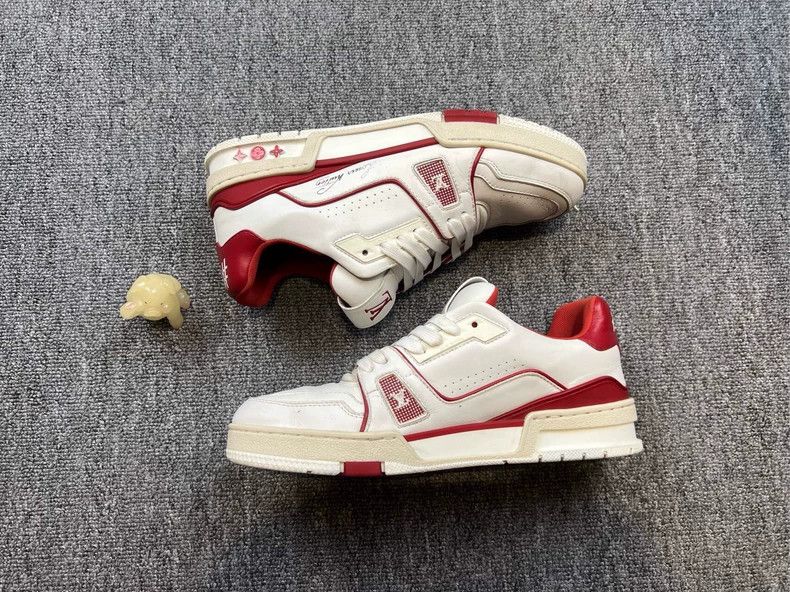 Louis Vuitton Louis Vuitton Trainer White Red Sneakers - dmc Size US 6.5 / EU 39-40 - 2 Thumbnail