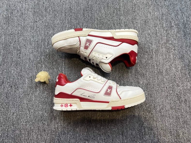 Louis Vuitton Louis Vuitton Trainer White Red Sneakers - dmc Size US 6.5 / EU 39-40 - 7 Thumbnail