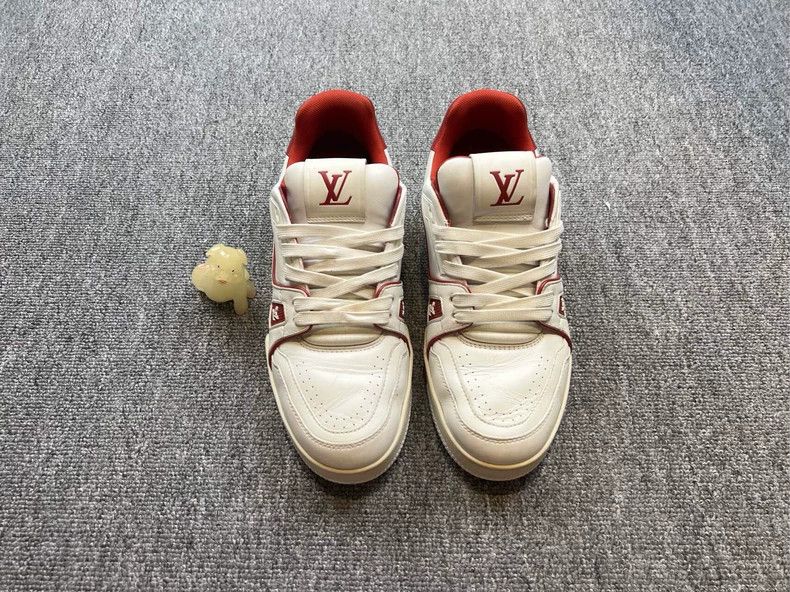 Louis Vuitton Louis Vuitton Trainer White Red Sneakers - dmc Size US 6.5 / EU 39-40 - 3 Thumbnail